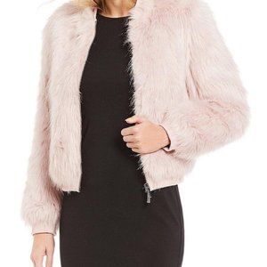 ARMANI FAUX-FUR DESIGN COAT PINK